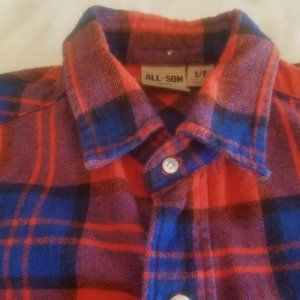 ALL-SON Long sleeve plaid shirt